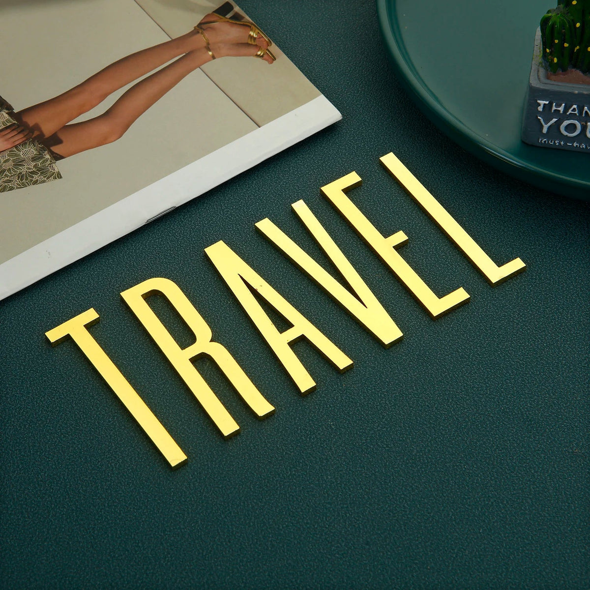 Golden Self Adhesive House Number Metal English Alphabet Letters for Apartment Room Door Plate Table Mailbox Number Stickers 7cm
