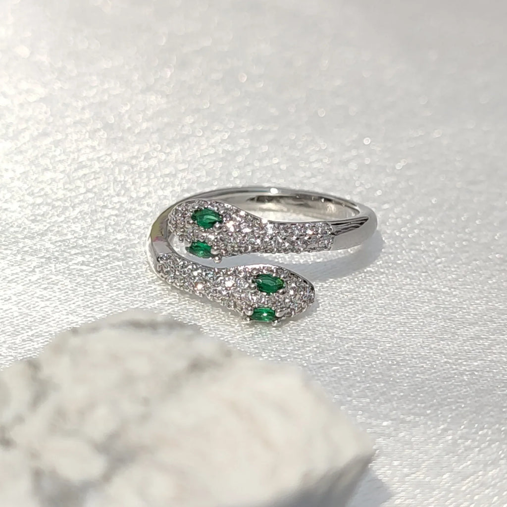 925 Sterling Silver Snake Zircon Rings For Women Wedding Luxury Jewelry Wholesale Dropshipping