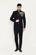 Classic blue Terry Rayon prince coat and trouser set for men