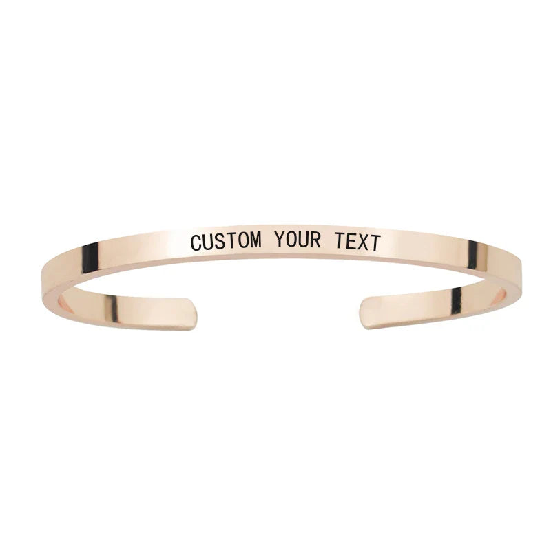 1PC Personalized Engraved Name Stainless Steel Bracelet Custom Words Letters Bracelet Cuff Bangle for Women Men