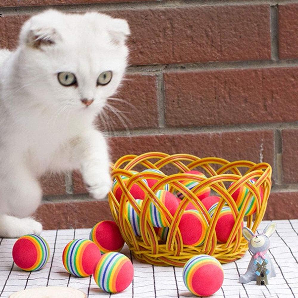 10pcs Interactive Soft Foam Cat Toy Balls for Indoor Chase