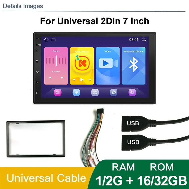 Car Touch Screen Display with Wireless CarPlay & Android Auto – 7/9/10 Inch