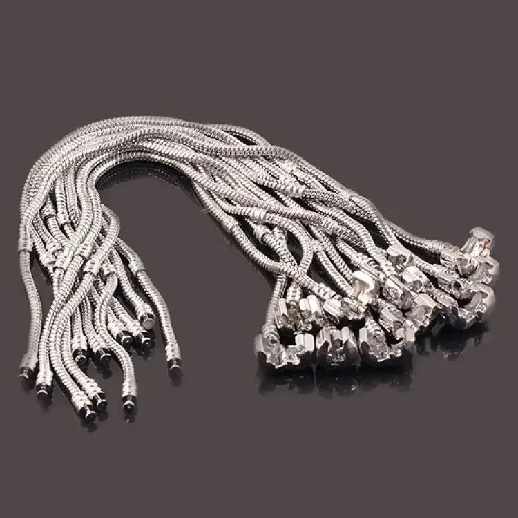 Original 925 Sterling Silver Snake Bone Charm Bracelet Bangle Fine Jewelry Basic Charm Bracelets for Women men Party DIY Jewelry
