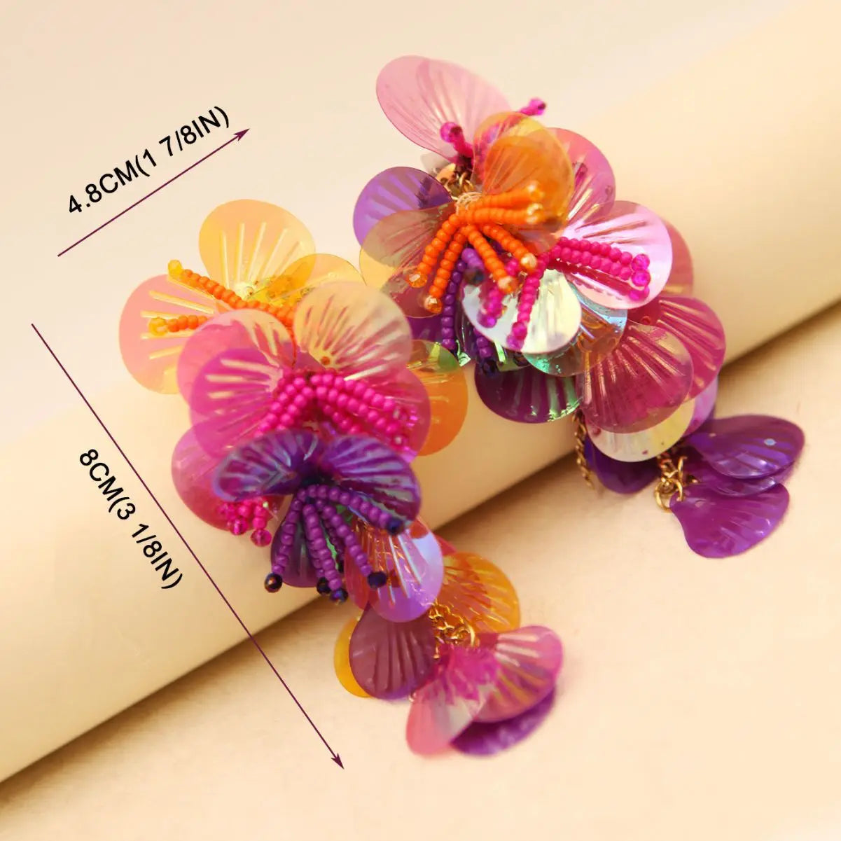 Colorful Shiny Large Shell Earrings