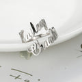 Custom Double First Name Finger Ring For Women Men Personalized Couple Family Gift Gold Color Stainless Steel Metal Jewelry