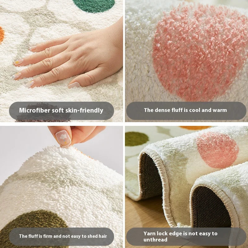 VIKAMA Cream-Style Faux Cashmere Dopamine Carpet Is Soft And Comfortable For Home Decoration In The Entrance Hall And Bathroom