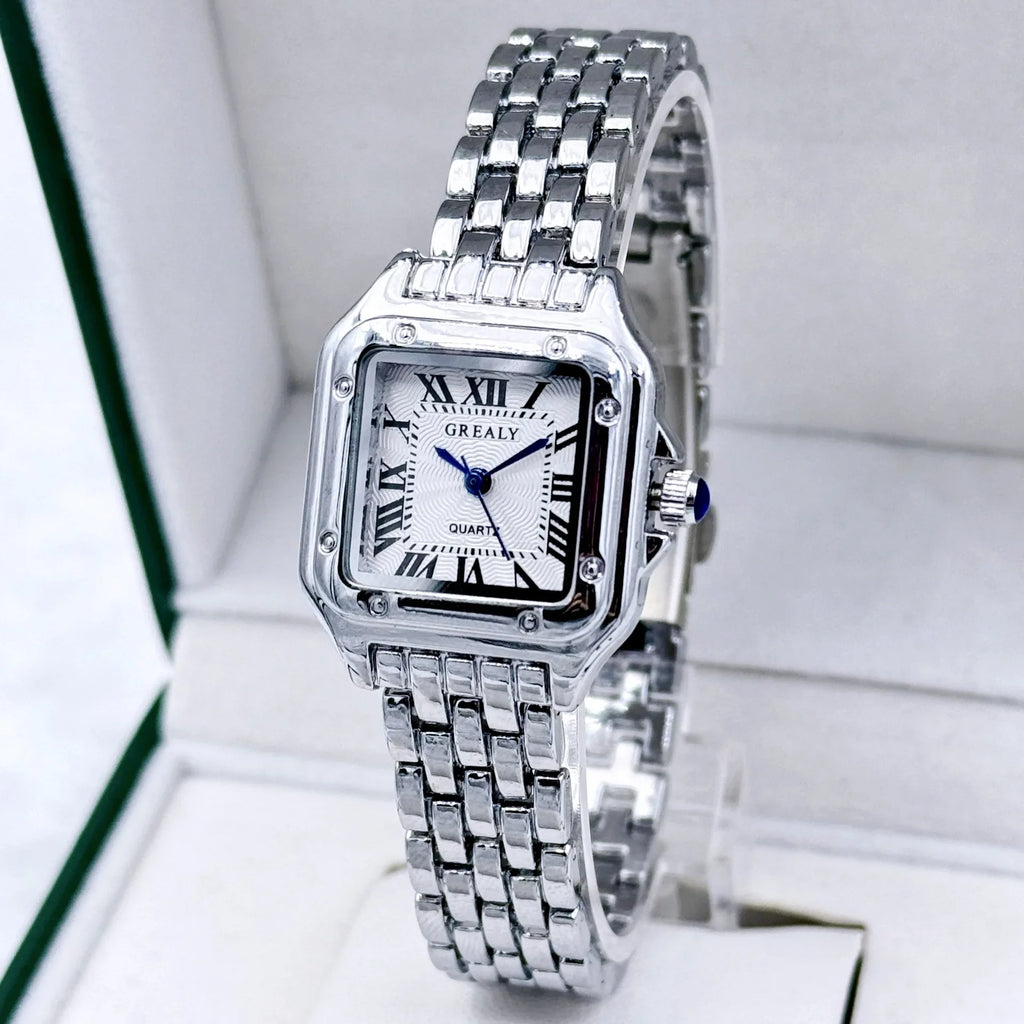 New Women Watch Light Luxury Brand Business Gold Stainless Steel Ladies Fashion Quartz Watches Female Clock Bracelet Wristwatch