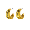 C-shaped Shell Earrings for Women Stainless Steel Waterdrop Teardrop Hoop Earring Fashion Piercing Ear Accessories Party Jewelry