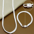 925 Sterling Silver 8/16/18/20/22/24 Inch 6mm Side Chain Necklace Bracelet For Woman Men Fashion Charm Wedding Jewelry