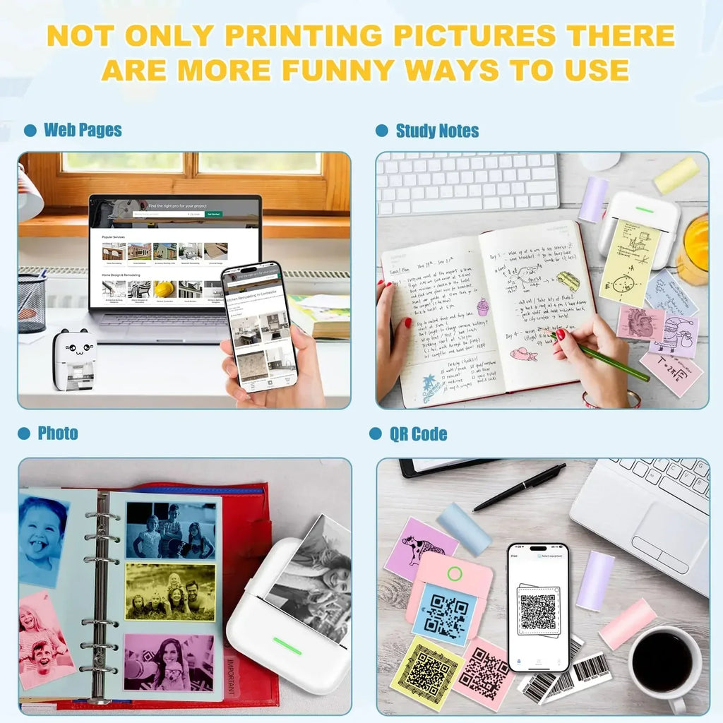 Mini Portable Thermal Label Printer – Self-Adhesive Sticker Printer