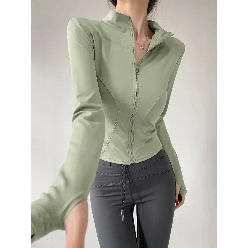 Women Quick-Drying Zip-Up Sports Jacket Slim Fit Activewear - Image 4