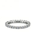 925 Sterling Silver Fashion Shiny 1.4mm Full Zircon Stackable Plain Ring For Women Daily Party Personalized Fine Jewelry