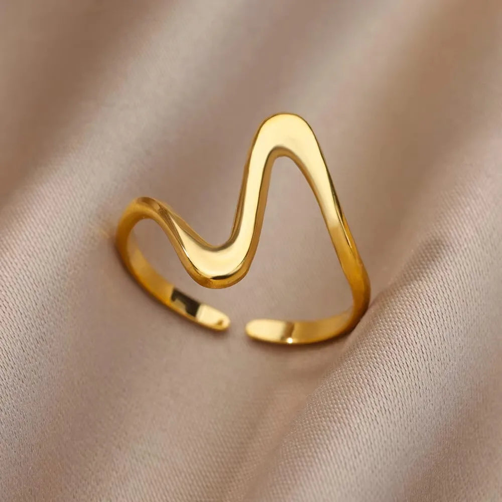 Stainless Steel Hollow Flower Open Rings for Women Trendy Aesthetic Wedding Couple Ring Femme Jewelry Accessories Gift anillos