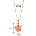 Pink Heart Zircon Necklace Gold Color Stainless Steel Cupid Eros Arrow Heart Pendant Necklace Korean Fashion Jewelry Girls Party