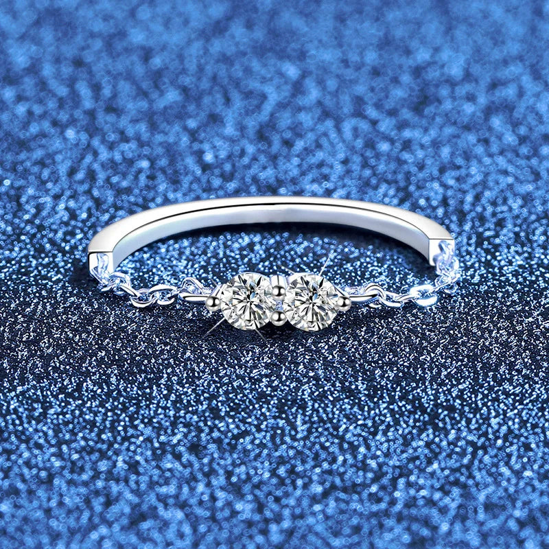 NeeTim 3mm Moissanite Wedding Ring 925 Sterling Silver Eternity Band Lab Diamond Bride Party Rings For Women Designer Jewelry