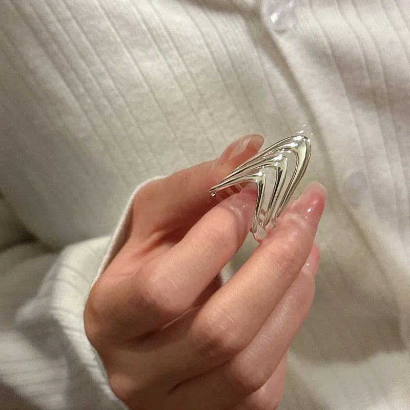 925 Sterling Silver Three Layers Dresses Simple Rings For Women Couple Luxury Quality Jewelry Beautiful Accessories Money 925