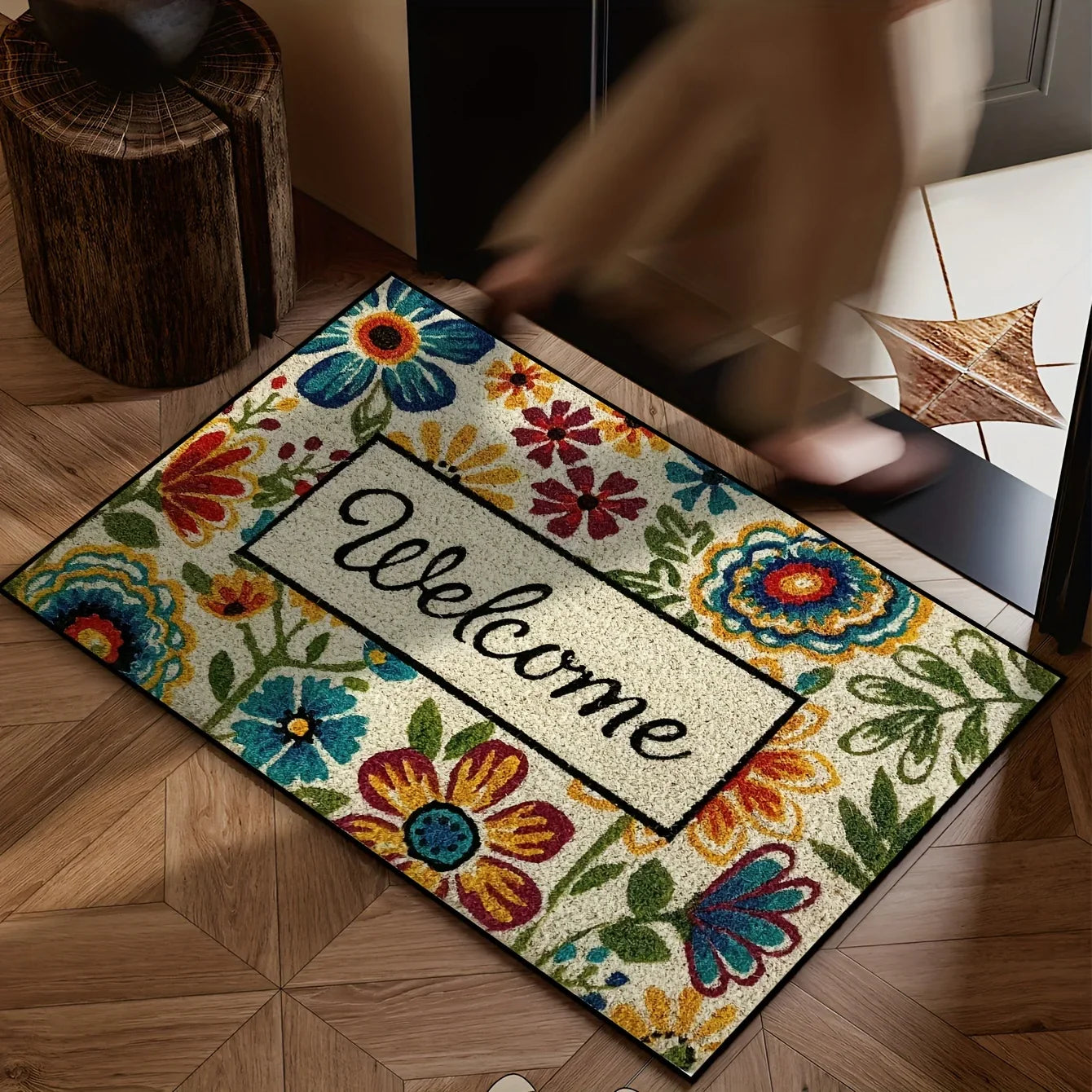VIKAMA Bright Flower Carpet Garden Doormat Welcome Mat Rug For Bedroom Living Room Carpet Outdoor Carpet Home Decor