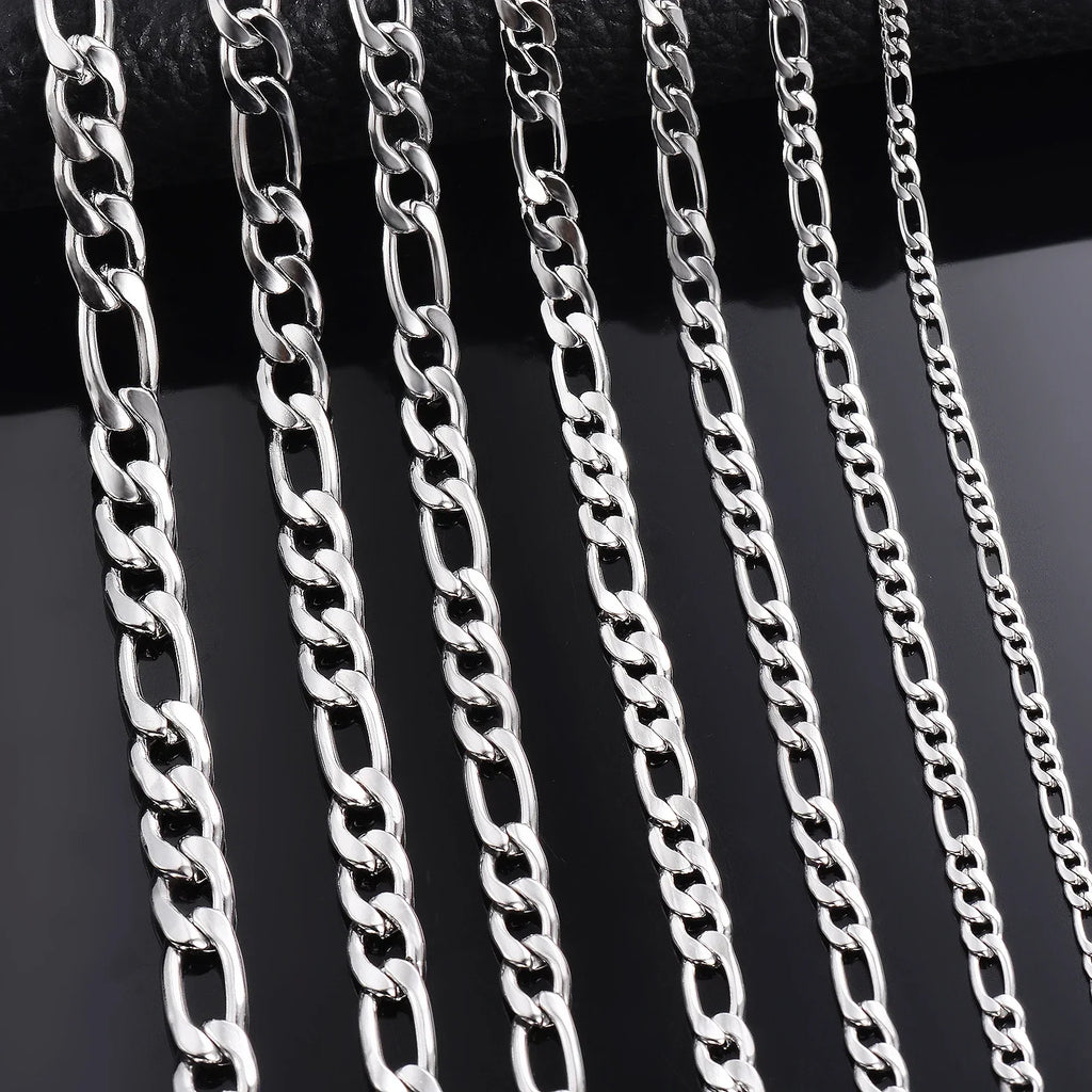 Wholesale 40-75cm 925 Sterling Silver Necklace 2/4/6/8/10/12mm Figaro Chain Lobster Buckle Necklaces Men Woman Fashion Jewelry