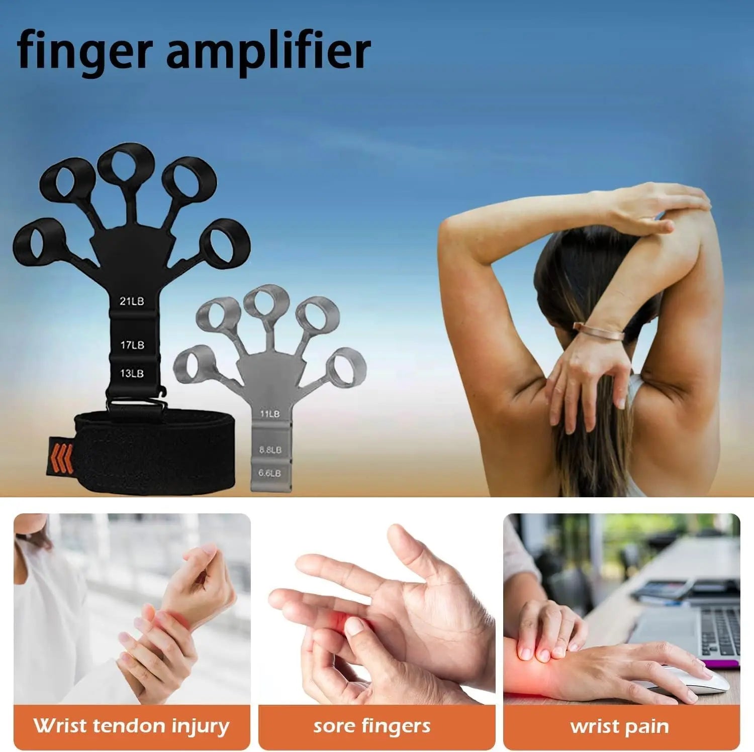 Finger Strengthener with 6 Resistance Levels –  Grip Strength Trainer &amp; Hand Exerciser for Fingers, Wrists, and Forearms (Copy) (Copy)