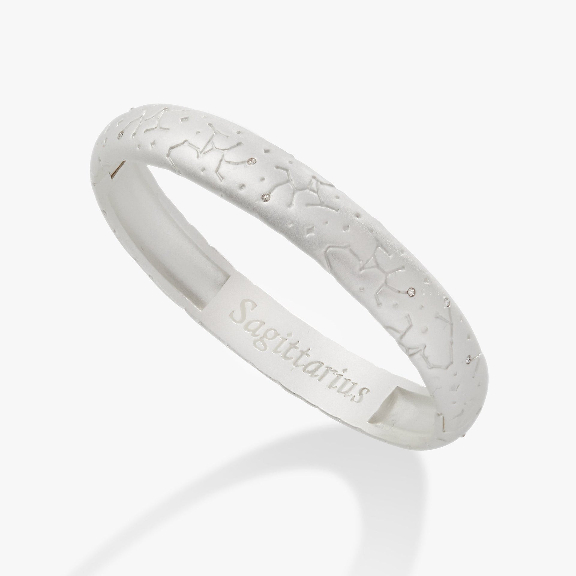 Sagittarius Zodiac Hinge Bangle in Gold and Silver Finish