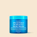Maree blue jar containing 50 Glycolic and Salicylic Acid exfoliating facial pads