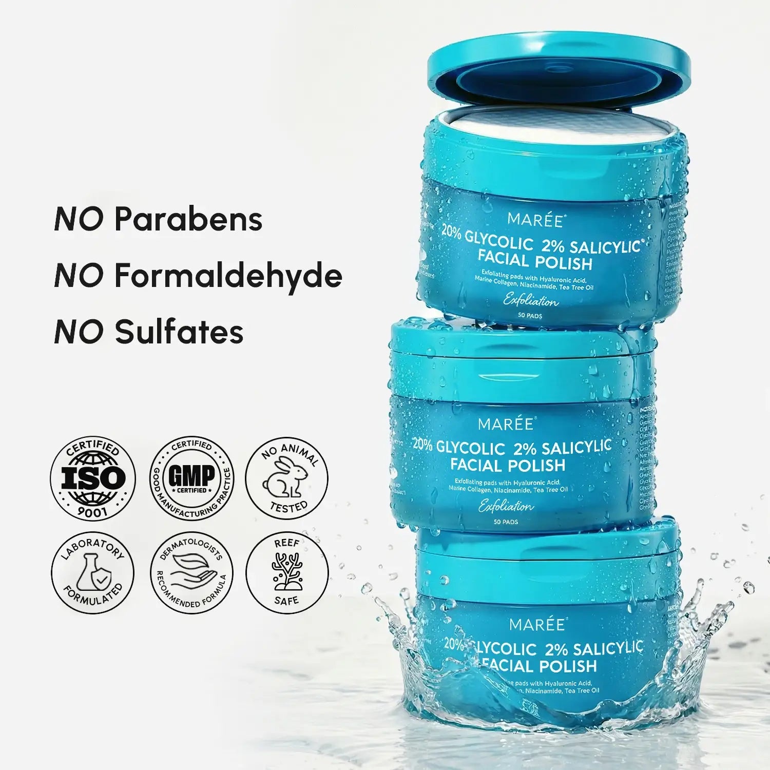 Glycolic and Salicylic Acid Exfoliating Facial Pads 50 Count - Image 10