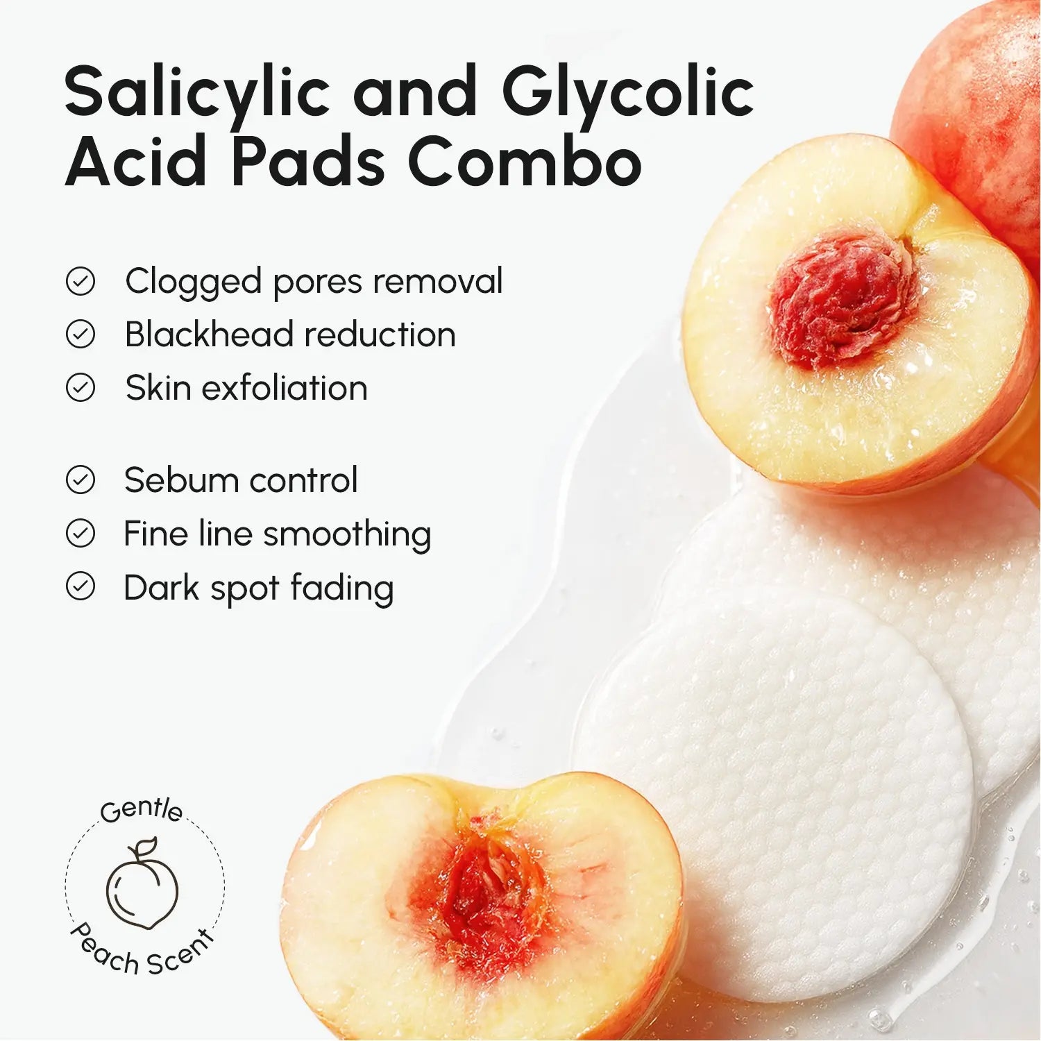 Glycolic and Salicylic Acid Exfoliating Facial Pads 50 Count - Image 3