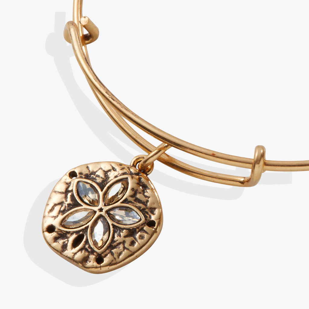 Coastal Sand Dollar Charm Bangle in Gold Tone