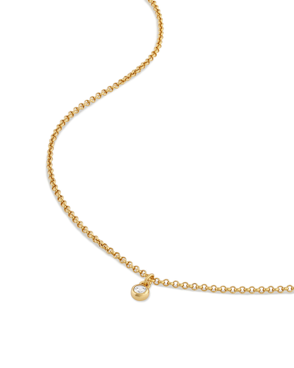 Sapphire Style Pendant Necklace in 14k Gold Finish