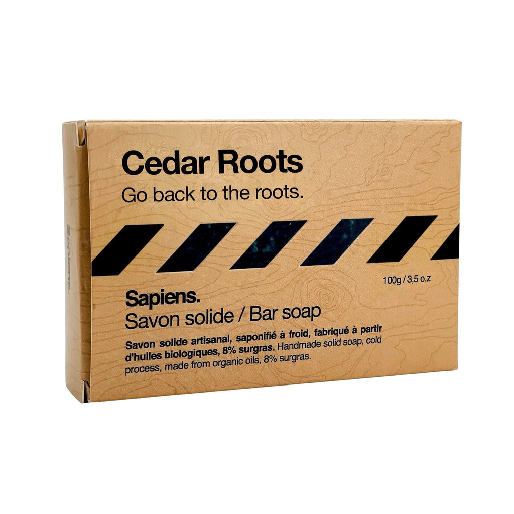 Sapiens Cedar Roots artisanal handmade soap bar, 100g.