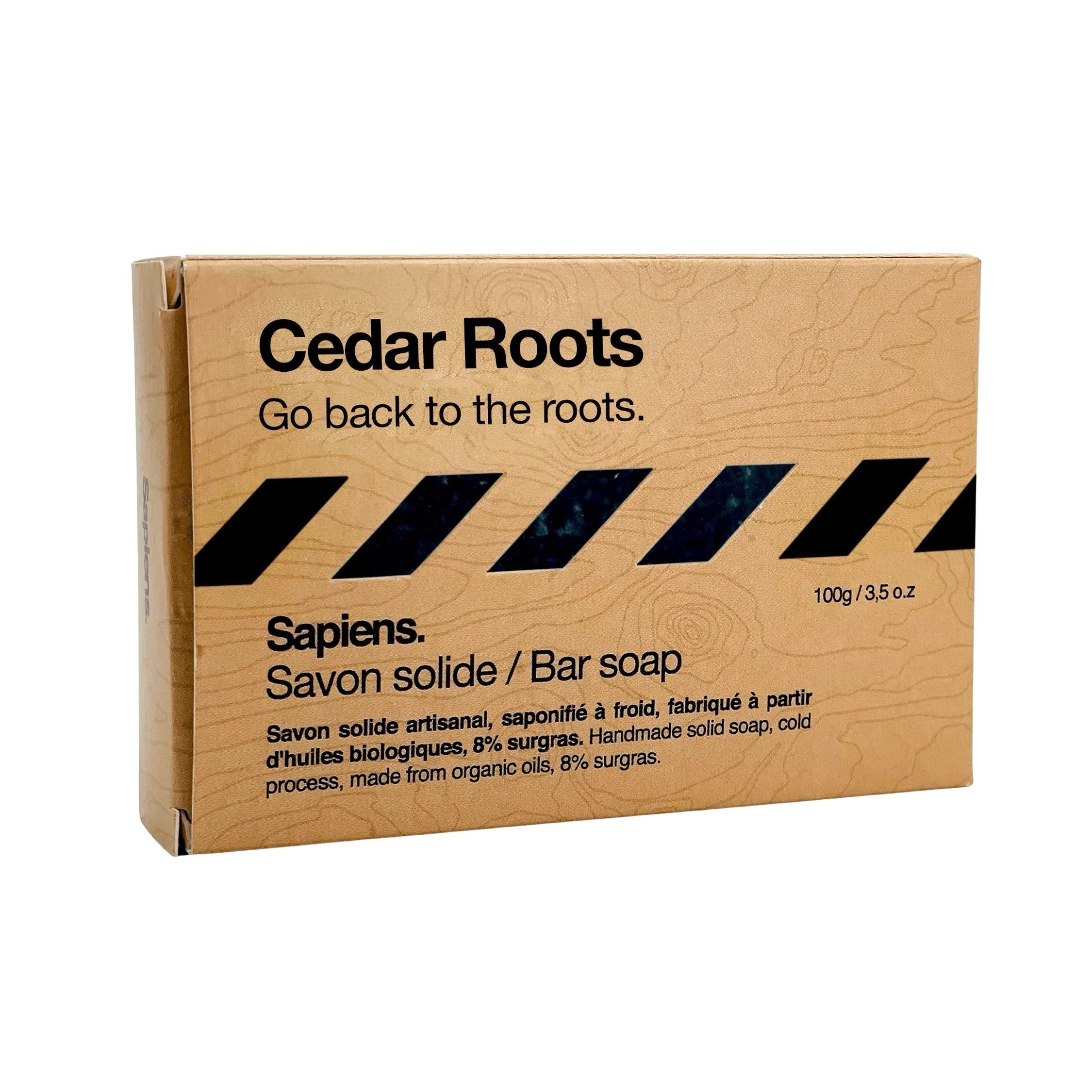 Sapiens Cedar Roots artisanal handmade soap bar, 100g.