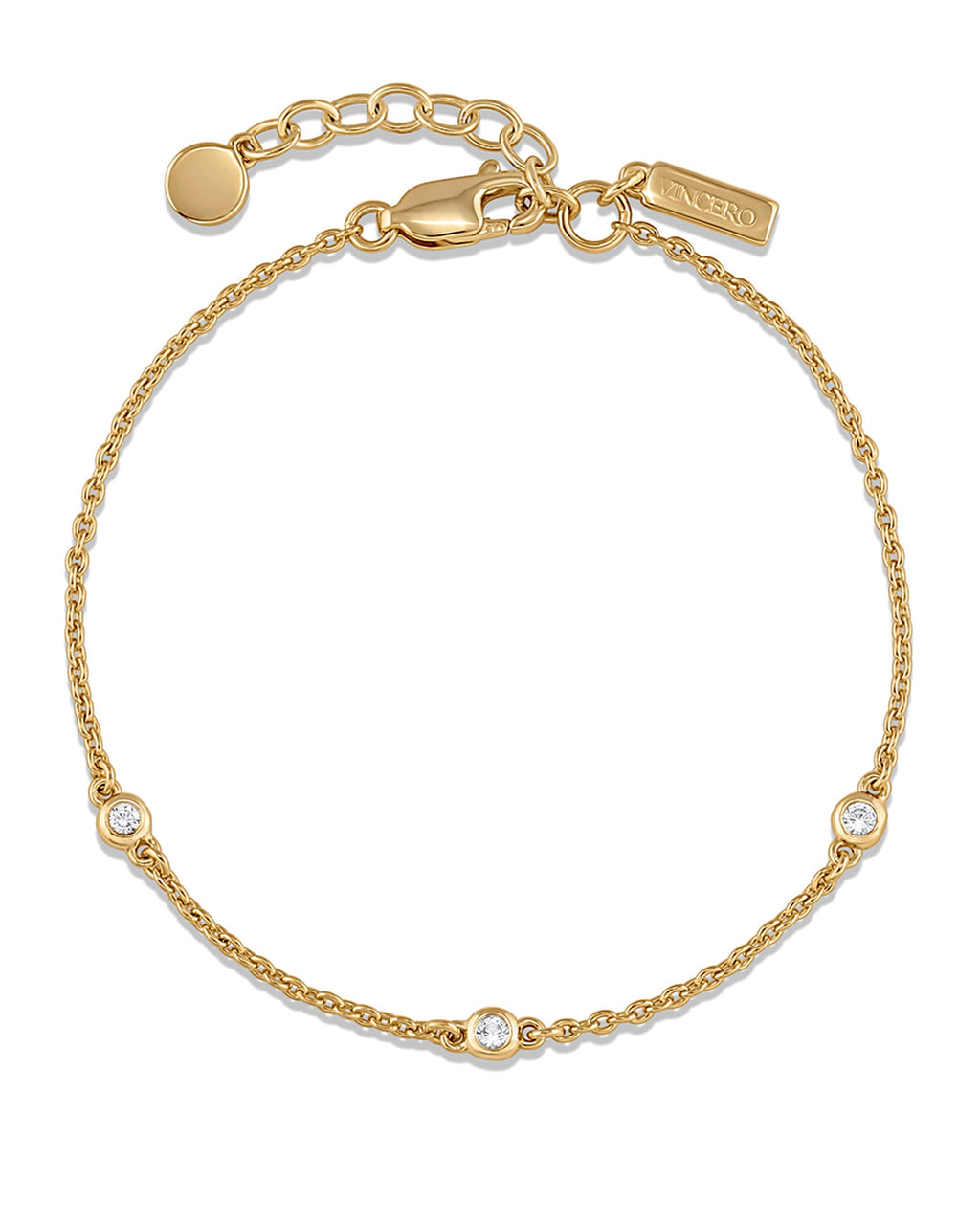 The Sapphire Trio Bracelet in Gold Rolo Chain