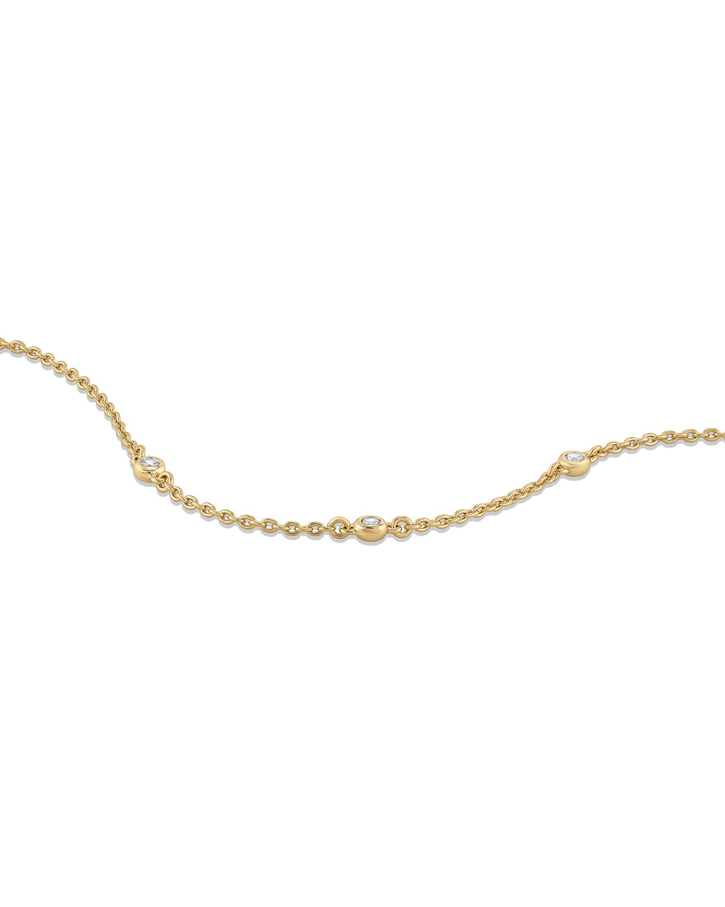 The Sapphire Trio Bracelet in Gold Rolo Chain
