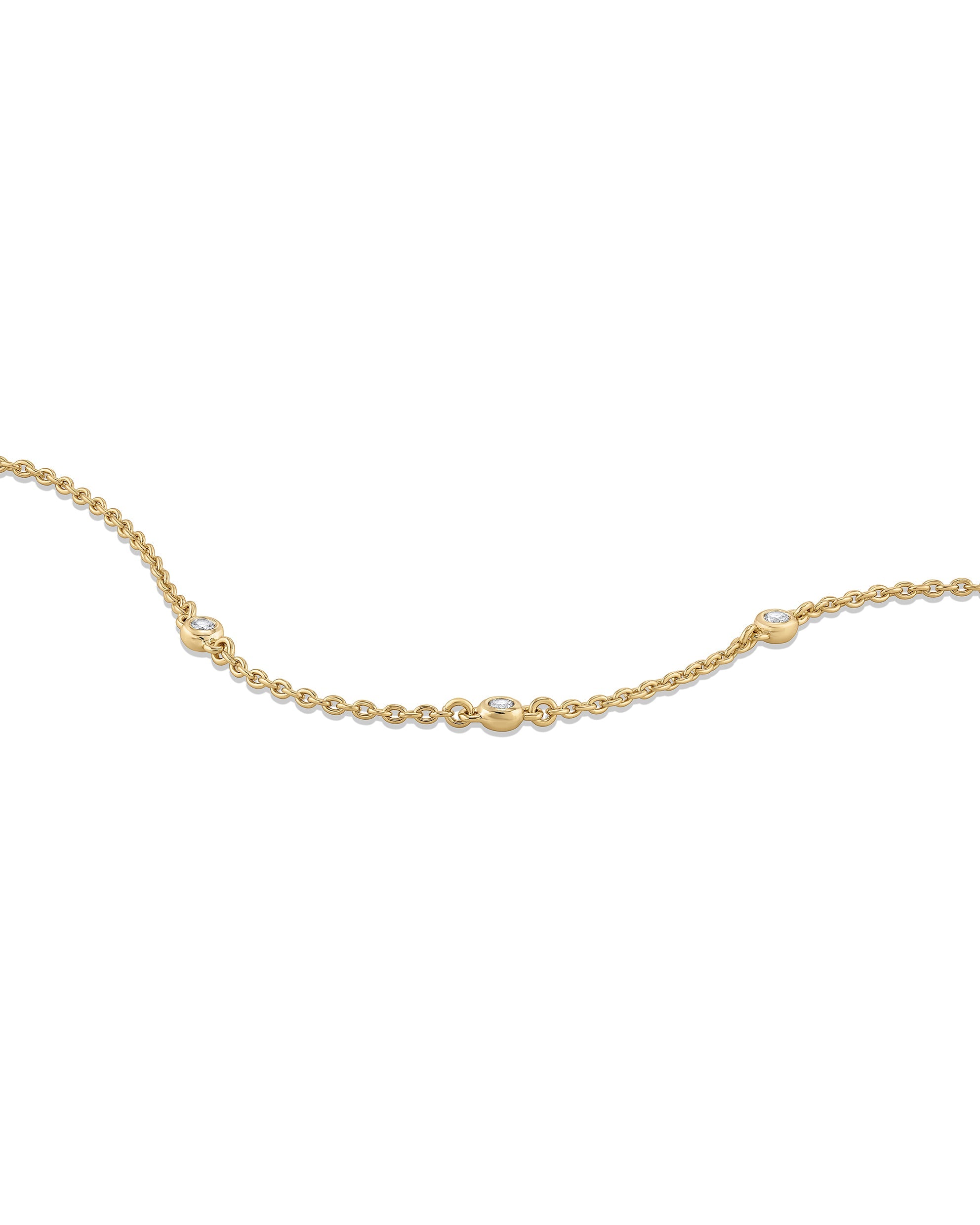 The Sapphire Trio Bracelet in Gold Rolo Chain