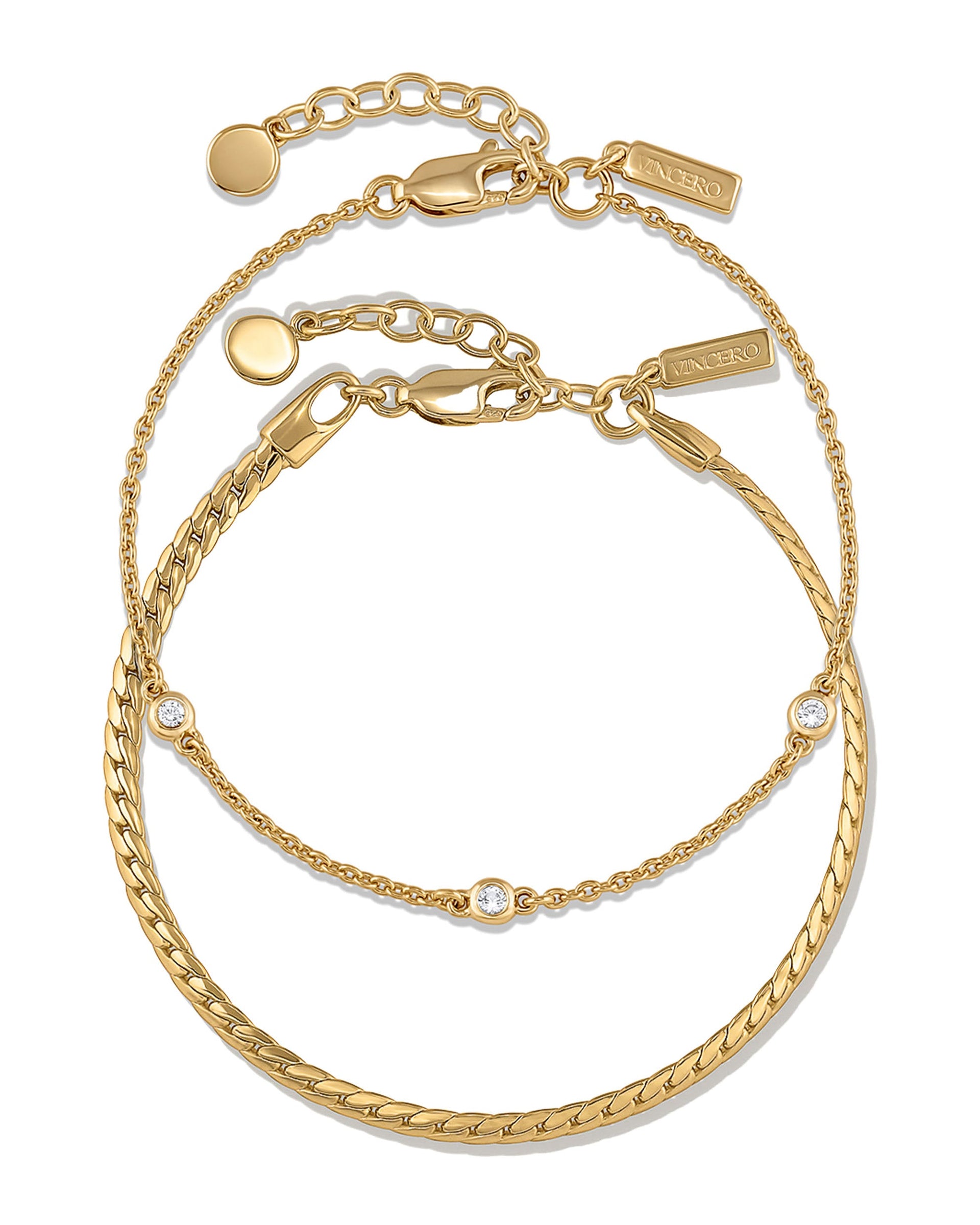 Sapphire Trio Set in Gold featuring a versatile matching design by Vincero Collective