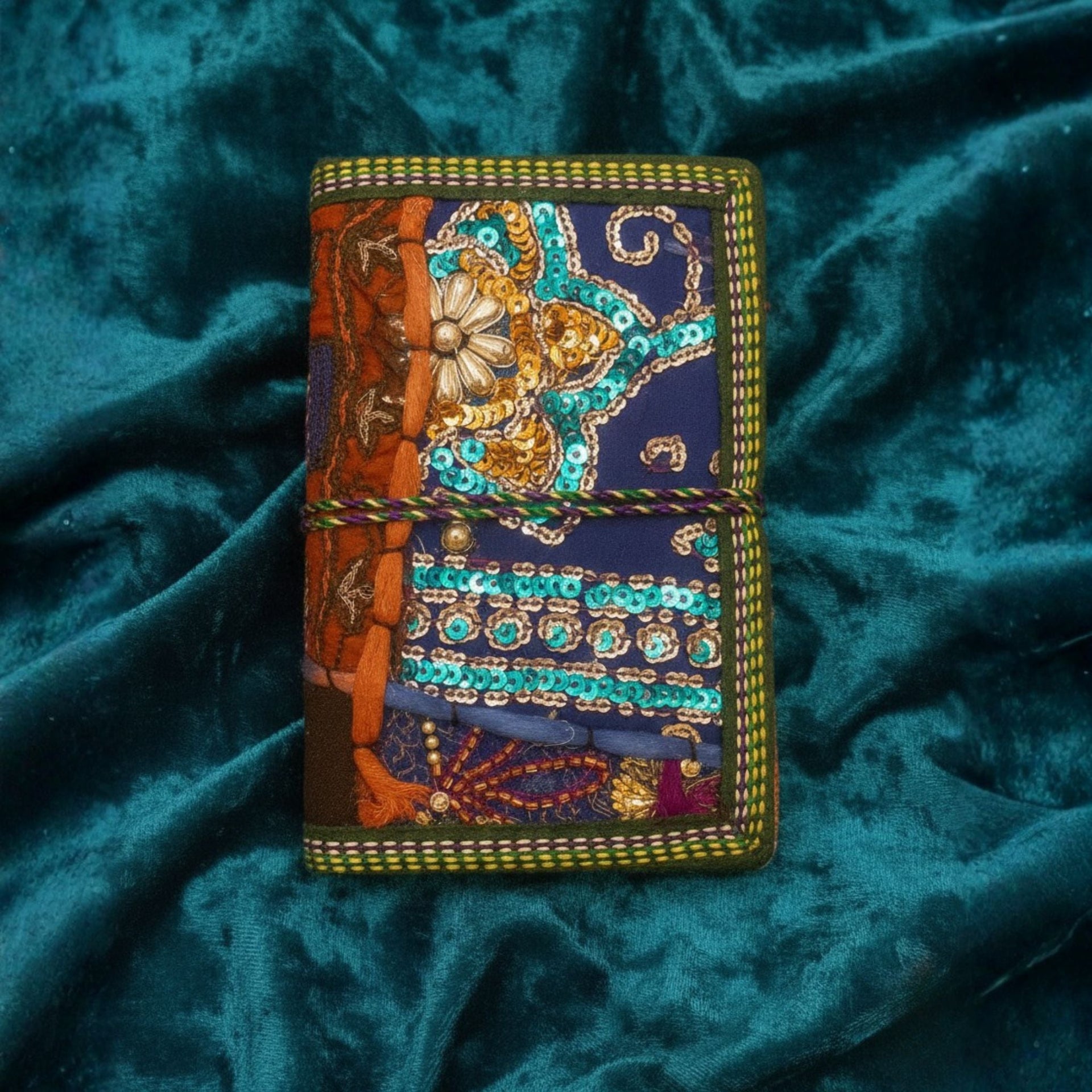 Handcrafted Recycled Sari Fabric Journal Notebook 5" x 7"