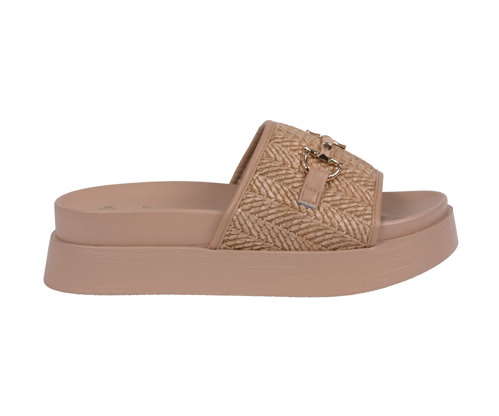 Women's Sari Natural Woven Slide Platform Sandals
