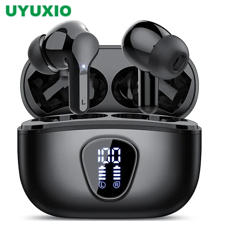 Wireless Earbuds with LED Display – Bluetooth 5.3 TWS In-Ear Headphones, ENC Noise Cancelling Mic, 48H Playtime, HiFi Stereo