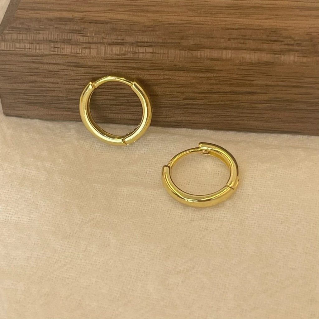 6-15mm Stainless Steel Earring Minimalist Classic Round Gold Color Earring for Women Men Tiny Huggie Hoop Rock  Jewelry Gift
