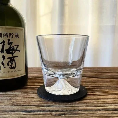 Japanese Style Fuji Glass, Whiskey Glass, Crystal Glass, Edo Glass Gift Box, Snow Mountain  Japanese Sake
