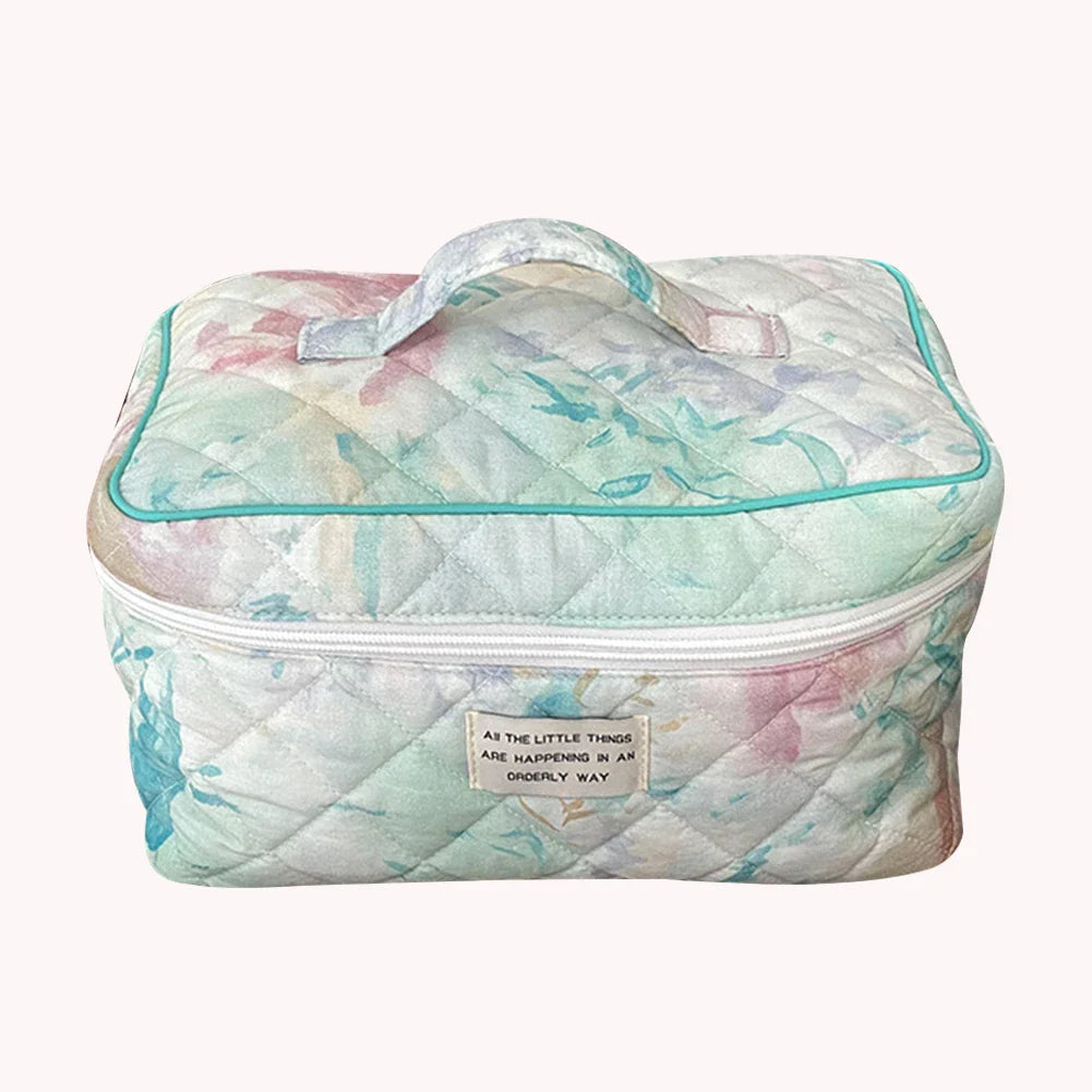 Floral Quilted Cosmetic Organizer Travel  Home