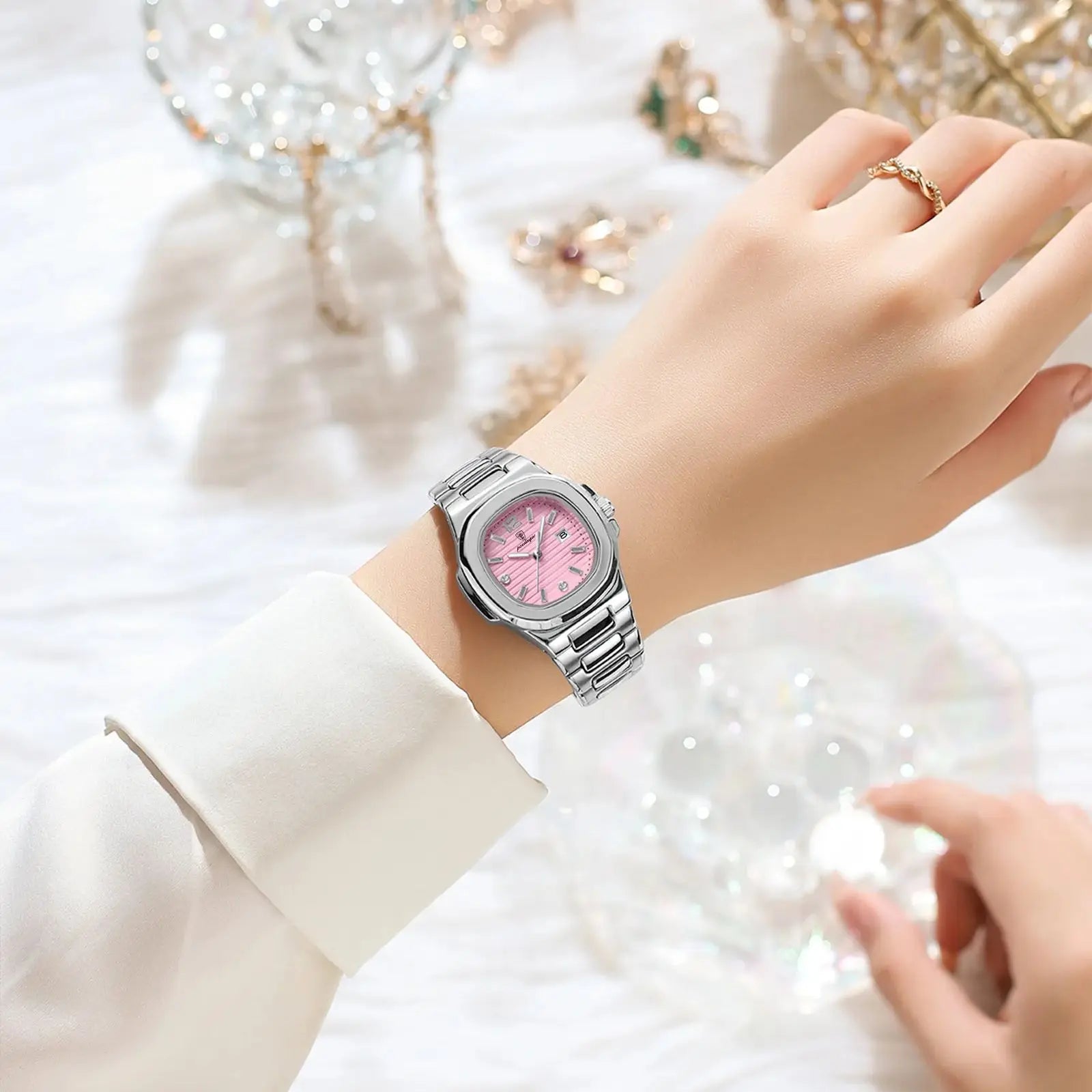 POEDAGAR Square Fashion Woman Wristwatch Luminous Waterproof Date Ladies Watch Luxury High Quality Quartz Women's Watches Reloj