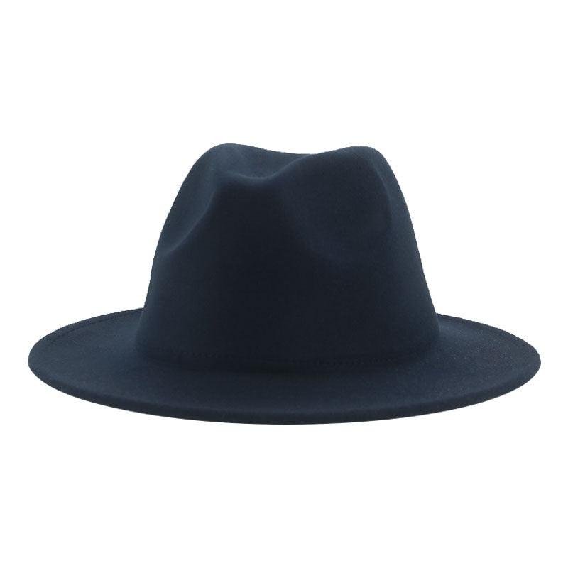 Unisex Wide Brim Fedora Hat - Retro Vintage Brown Formal Fedora