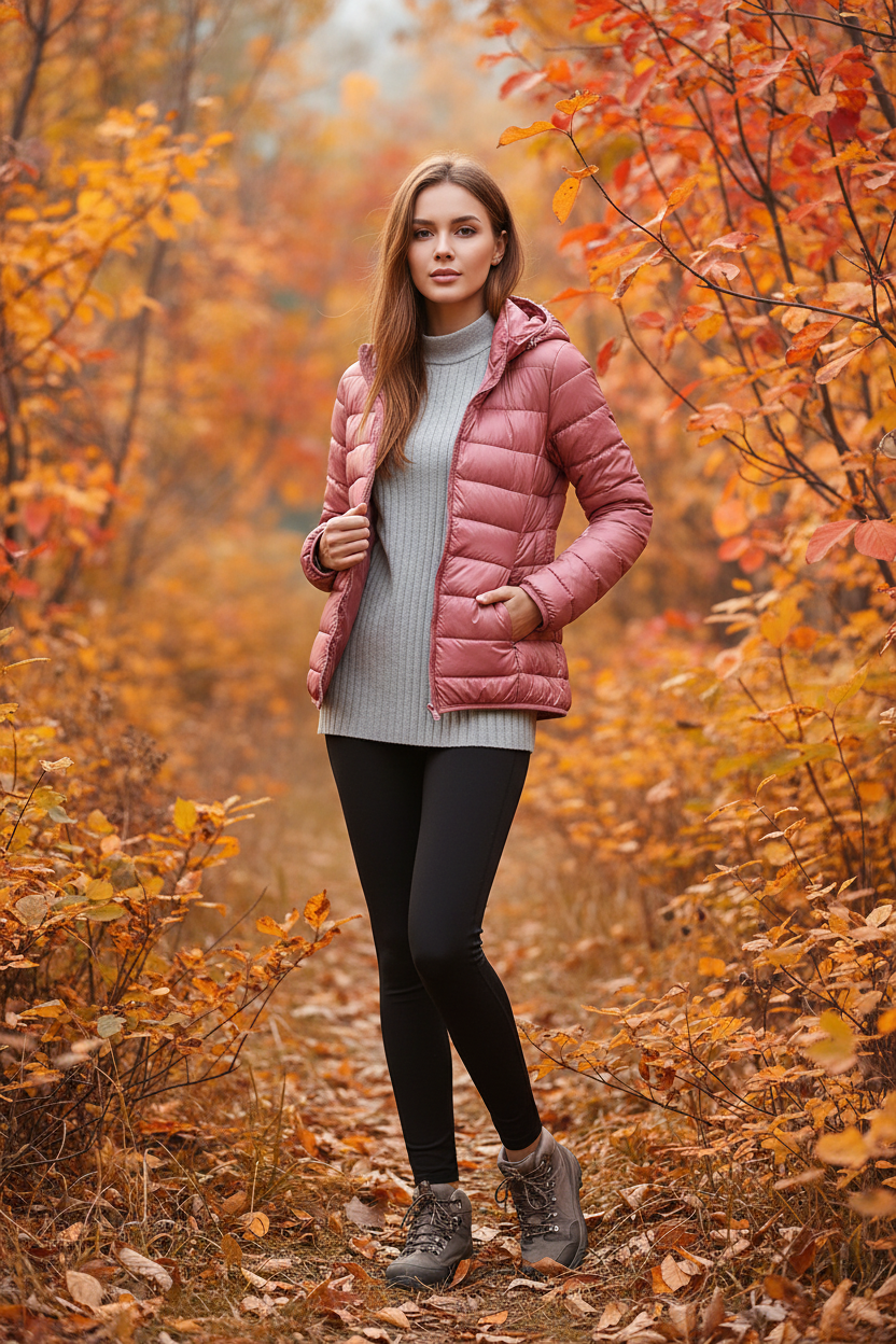 Lightweight Down Packable Puffer Jacket with Hood