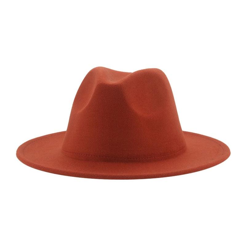 Unisex Wide Brim Fedora Hat - Retro Vintage Brown Formal Fedora