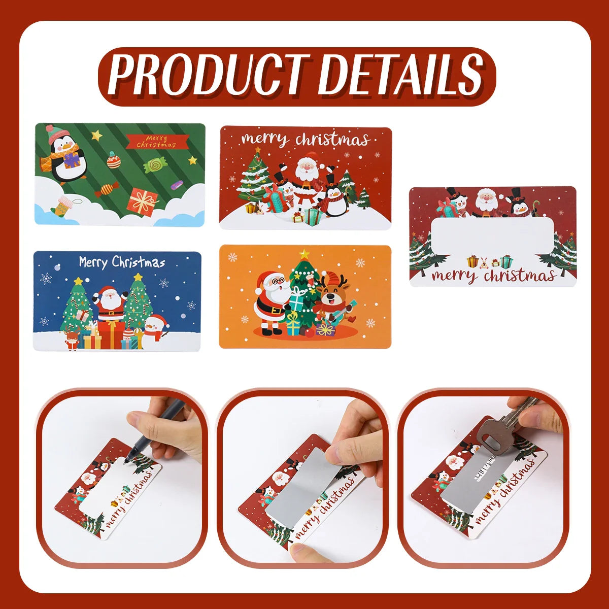 Christmas Scratch Cards Merry Christmas Decorations for Home 2025 Navidad Natal DIY Surprise Gifts Xmas Ornament New Year 2026