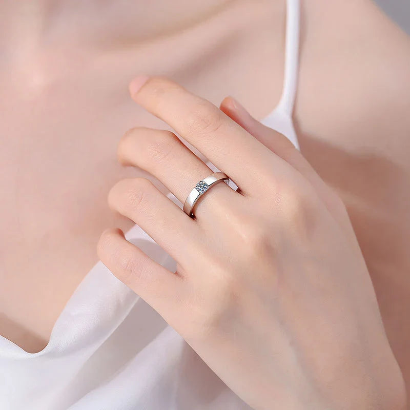 NeeTim 4mm D Color Moissanite Ring for Couple Women Men 925 Sterling Silver Lab Diamond Engagement Wedding Rings Jewelry Bands