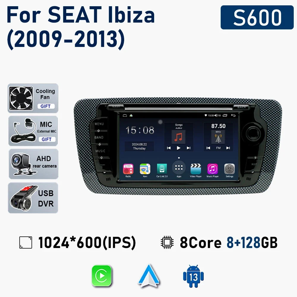7" Touch Screen Car Stereo Head Unit for Seat Ibiza 2009–2013