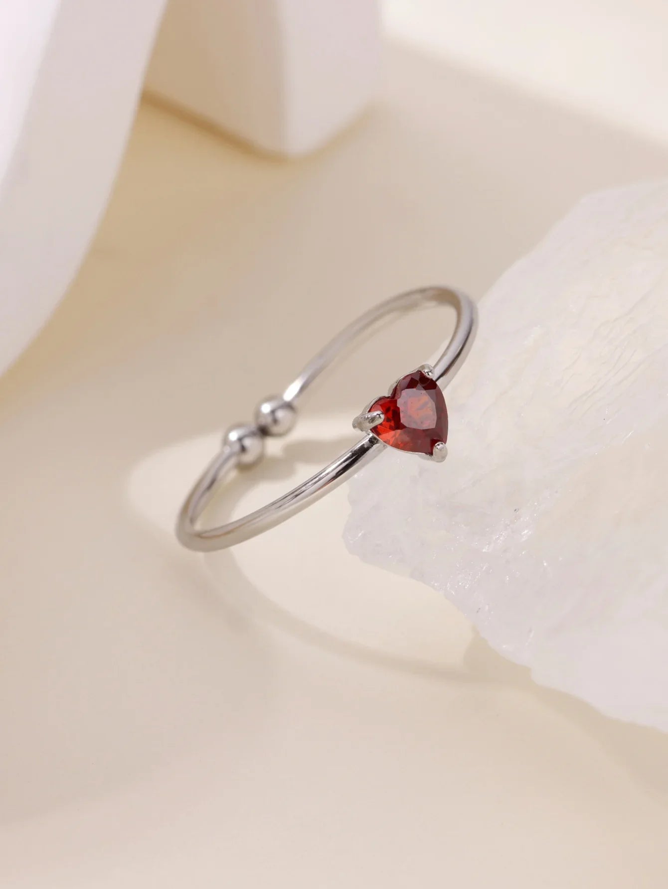 Fashion Zircon Heart Birthstone Rings For Women Stainless Steel Gold Color Birthstone Ring  Aesthetic Wedding Jewelry Gift