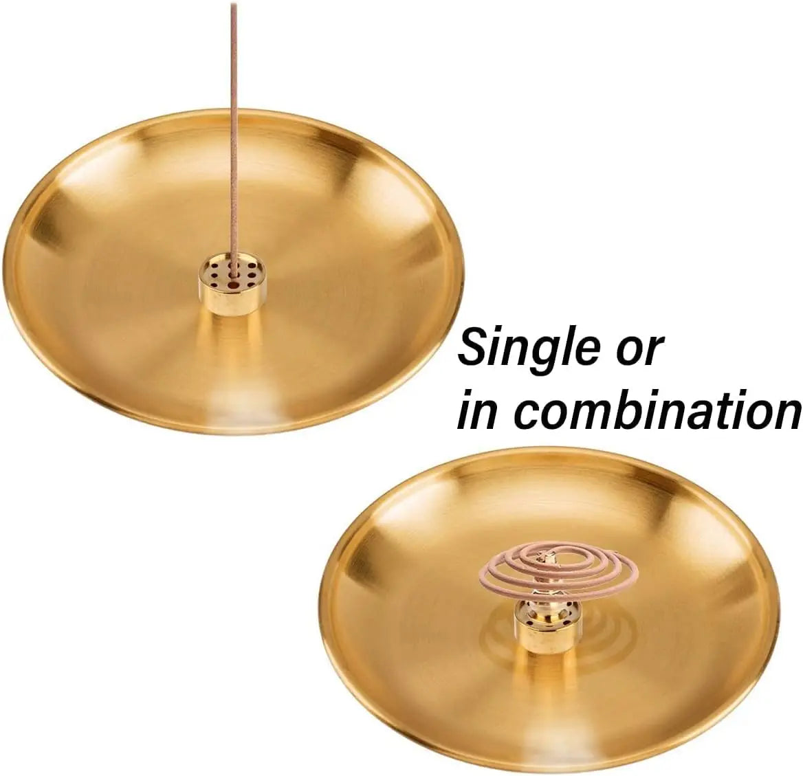 4 in 1 Metal Incense Burner for Yoga Brass Incense Holder Palo Santo Holder Sage Holder Incense Tray Ash Catcher Home Decor